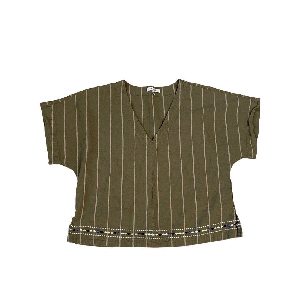 Madewell Linen Cotton Embroidered Top and Huston Cropped Pants Set size M - Picture 11 of 16